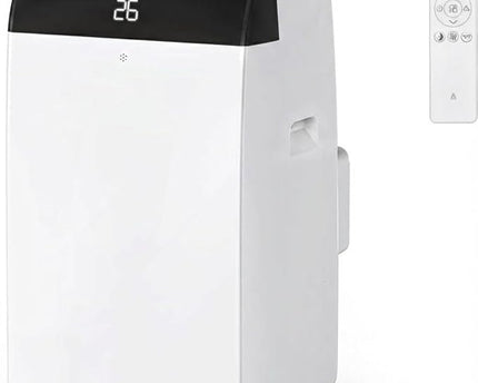 Climatiseur portable 3 en 1 - 10000 BTU (+40m²) – Silencieux - Refroidissement, déshumidification 30 L jour, ventilateur 2 vitesses – minuterie 24 h, affichage numérique