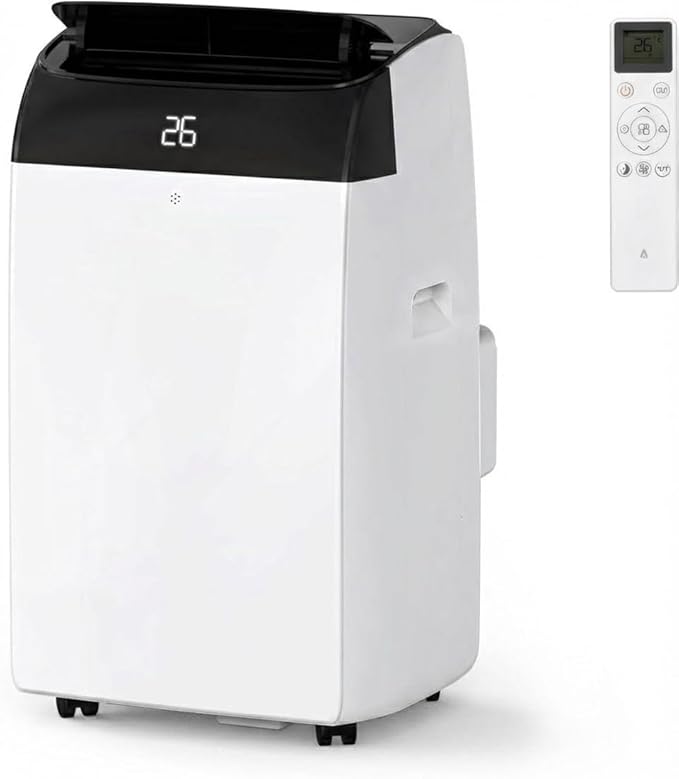 Climatiseur portable 3 en 1 - 10000 BTU (+40m²) – Silencieux - Refroidissement, déshumidification 30 L jour, ventilateur 2 vitesses – minuterie 24 h, affichage numérique